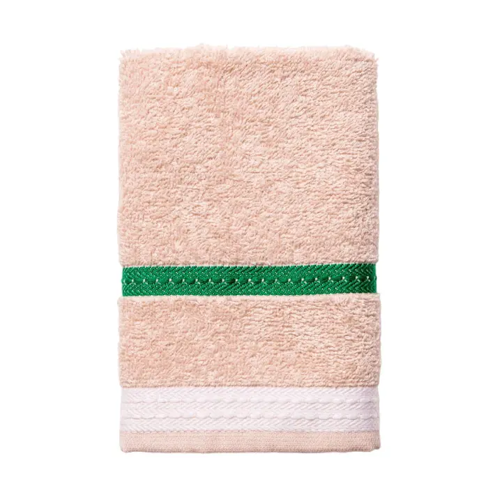United Colors Of Benetton - Toalla de Tocador 30x50cm Beige con Rayas Neutral 100% Algodón - Casa Benetton - 1