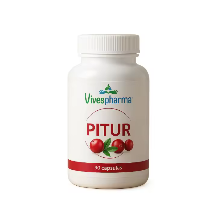 PITUR de Vivespharma - Suplemento Natural para Infección Urinaria (ITU) y Cistitis como ardor, urgencia urinaria y malestar general | Previene y Alivia | Arándano Rojo 501mg, Gayuba 195 mg y D-Manosa 999mg | 90 Cápsulas Veganas - 1