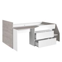 Miroytengo Cama infantil Valky con escritorio 2 cajones color blanco y gris habitación dormitorio mueble 90X200/190 cm - details 2