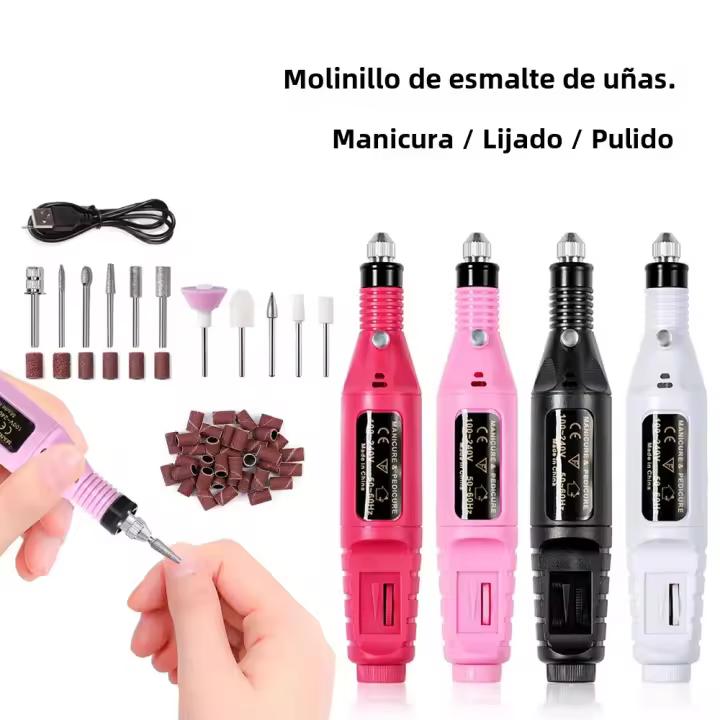 YIKOOLIN Kit De Manicura Eléctrica Portátil Con Taladro De Uñas 20000 RPM Máquina De Uñas Profesional Con Eliminador De Esmalte Gel Herramientas De Manicura - 1