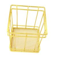 Cesta De Almacenamiento Para Maquillaje Y Oficina En Metal Oro Nórdico Organizador De Escritorio Para Brochas Y Cosméticos Ecológico - details 4