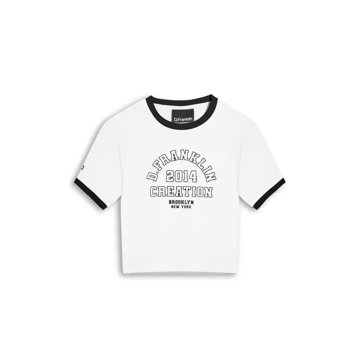 D.Franklin Camiseta Corta Mujer Ribbed Cropped  - Camiseta Unisex - Moda casual Unisex - 1