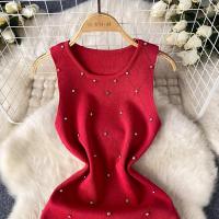 YuooMuoo Mini Vestido De Encaje Con Perlas Para Mujer Verano Sin Mangas Slim Fit Estilo Callejero Vestido De Hombros Vestido De Cintura Imperio - details 10