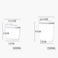 Contenedor De Alimentos Ecológico De Plástico 1000ML / 1500ML Juego De Organización De Pantry Para Cereales Polvo De Leche Granos Y Dulces - details 6
