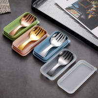 Juego De Comedor Portátil Para Niños En Acero Inoxidable 304 Uso Exterior Utensilios De Desayuno Y Postre Combinación De Cuchara Y Tenedor - details 19