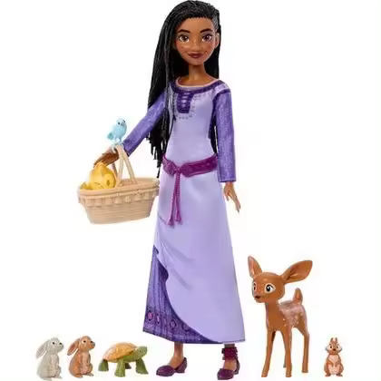 Muñeca Disney Wish Asha Con Animales Del Bosque De Rosas. MATTEL - 1