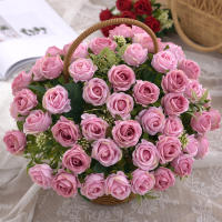 Rosa Artificial De Seda Con Ramo 1PC Flores Artificiales Para Decoración Y Bouquet De Novia 10 Cabezas De Rosas Bellas Y Realistas - details 18