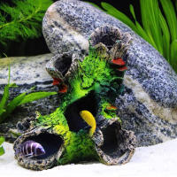 Decoración De Acuario Cueva De Piedra Para Ocultar En Tanque De Peces Adorno Natural Para Paisaje De Tanque Interior - details 6