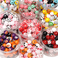 10Pcs/Bag Cuentas Redondas De Madera Impresas De 16mm Para Manualidades Joyería DIY Accesorios Para Pulseras Pendientes Collares Material Ecológico - details 0