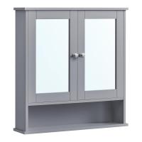 Mueble de lavabo y baño con 2 puertas de persiana, armario de pared con almacenamiento ajustable, 60x30x63 cm - details 5