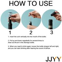 JJYY Preservador De Vino Plug De Tapa De Goma Negro Con Bomba De Vácuo Para Botellas Herramientas De Cocina Y Barra Manual Pulido Tipo De Cierre - details 1