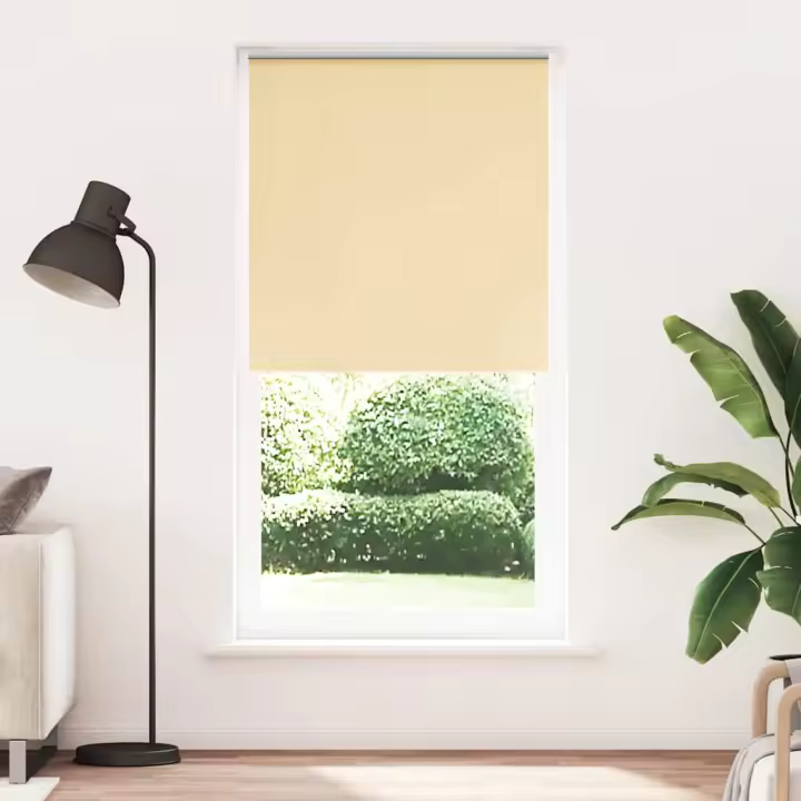 vidaXL Estor Enrollable Opaco Beige de Tela en dimension 230 cmx105 cm/230 cmx110 cm/230 cmx120 cm y más | protección solar decorativa para ventanas hogar oficina dormitorio fácil de instalar - 1