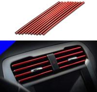 10 Pcs 20cm Tiras De Ventilador De Aire Acondicionado Para Coche En Forma De U Cromo PVC Colorido Brillante Para Decoración Del Coche - details 8