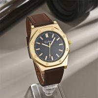 Reloj De Cuarzo Para Hombre Con Correa De Cuero Nuevo 2024 Estilo Fashion Grande Display Sin Números Movimiento De Cuarzo Acero Inoxidable Calendario Completo - details 1