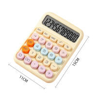 Calculadora Mecánica Con Pantalla LCD De 12 Dígitos Botones Grandes Y Redondos Calculadora Dulce Colorida Para Oficina Escuela Y Hogar - details 19