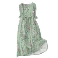 Vestido Bohemio De Verano Para Mujer Estampado Floral Casual Manga Corta Botones Estilo Playa Midi Elegante Robe O-Neck - details 8