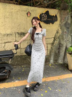 Vestido Mini Estampado Con Lazo Dos Piezas Para Mujer Verano Patchwork En Raso Manga Corta Estilo Y2K Streetwear Coreano Slim Fit - details 12