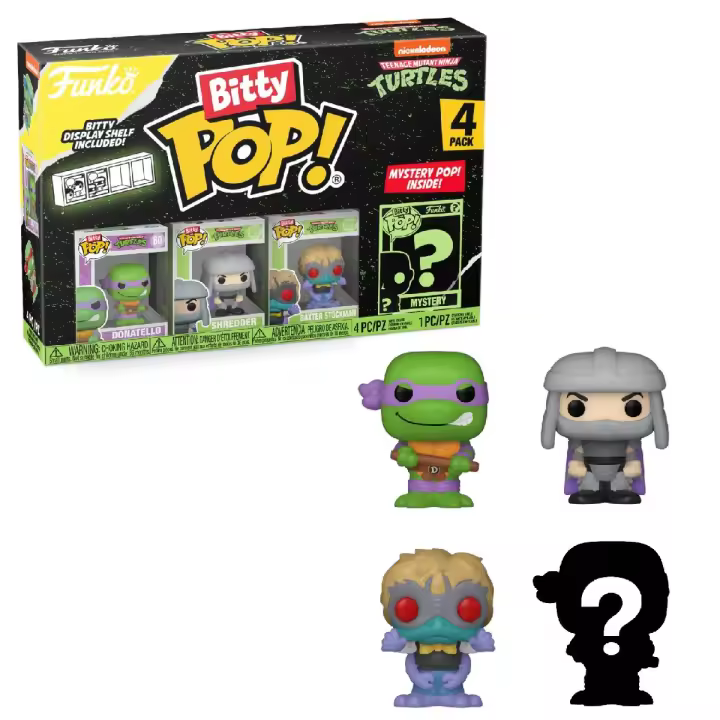 Funko Bitty Pop! Las Tortugas Ninja - Donatello, Shredder, Baxter Stockman & ¿?, 71508 - 1