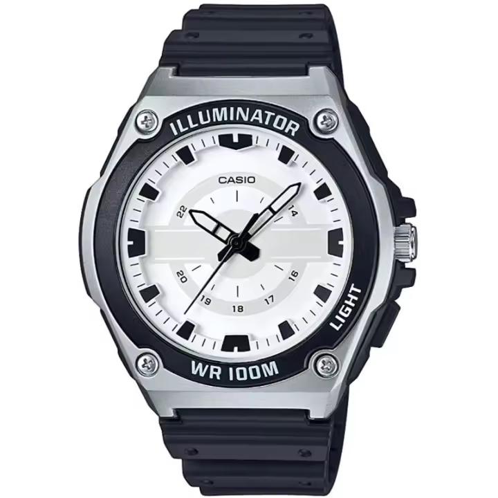 Reloj Casio para hombre MWC-100H-7AVCF deportivo análogo Tablero blanco - 1