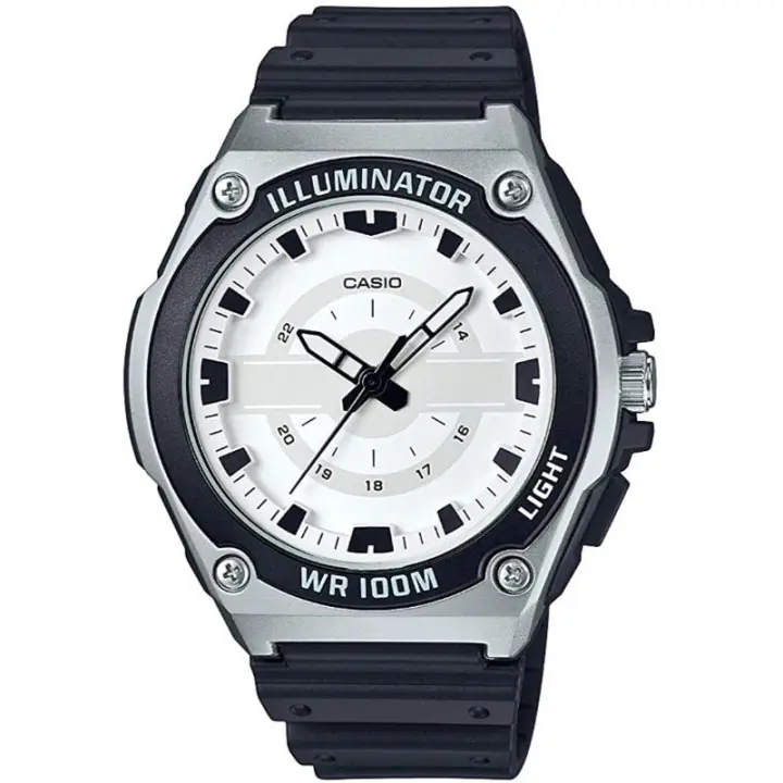 Reloj Casio para hombre MWC-100H-7AVCF deportivo análogo Tablero blanco - 1