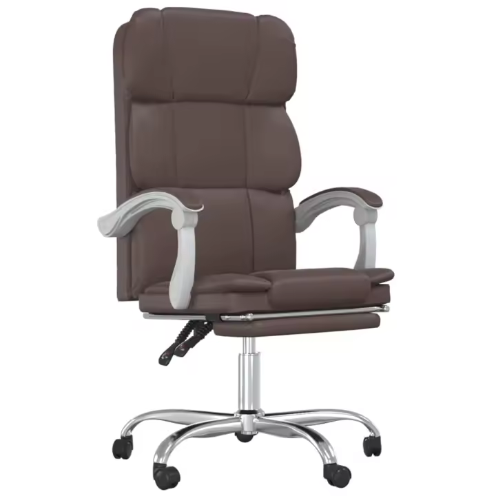 Silla de oficina reclinable de cuero sintético - 1