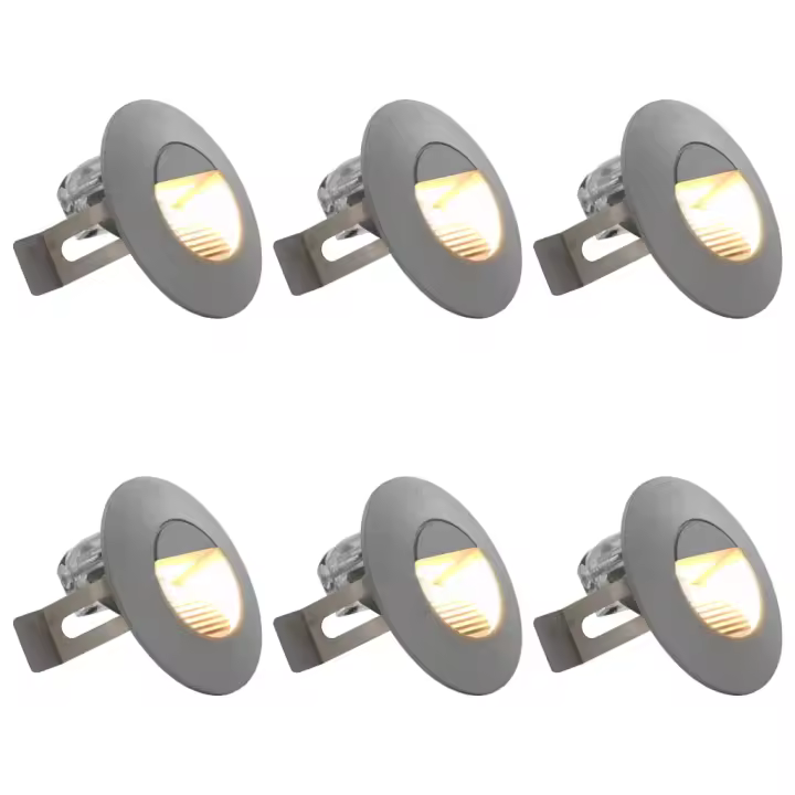 vidaXL Lámparas LED de pared para jardín 6 uds plateada 5 W en forma Circular/Cuadrado | diseño vintage industrial ideal para cocina salón comedor - 1