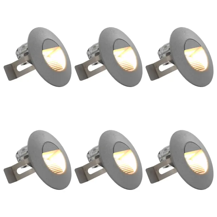 vidaXL Lámparas LED de pared para jardín 6 uds plateada 5 W en forma Circular/Cuadrado | diseño vintage industrial ideal para cocina salón comedor - 1