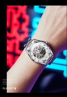 Reloj De Moda PLAYBOY Para Hombres Acero Inoxidable Automático Mecánico Reloj De Mano Con Numeros Romanos Resistente Al Choque Y Luz - details 5