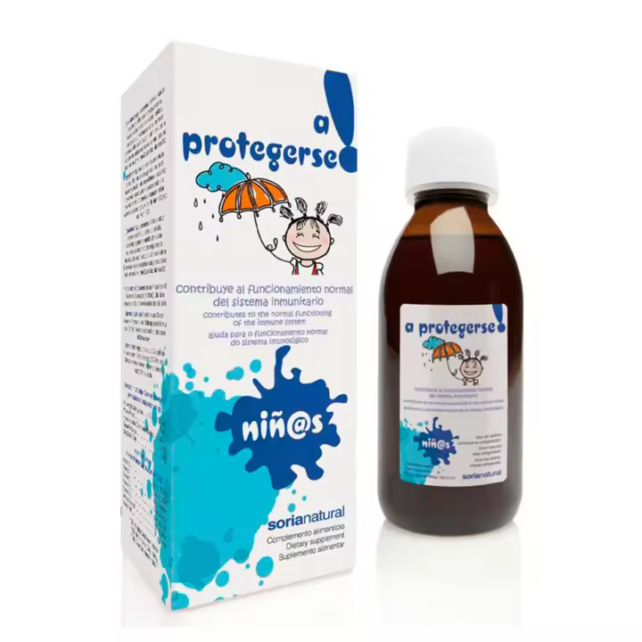 Jarabe para niños A Protegerse Soria Natural – Vitaminas, Minerales y Plantas Medicinales - Frasco de 150 ml. - 1