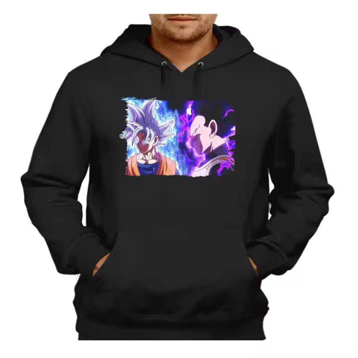 SUDADERA NEGRA CON CAPUCHA dragon ball super goku vegeta mega instinto adulto poliester algodón sweatshirt z god bola super guerrero sagaandroides - 1