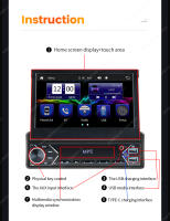 Reproductor Multimedia Carplay 1 Din 7'' Bluetooth Radio Retráctil Android Auto MP5 HD Stereo USB AUX CAM Para Coche Universal - details 5