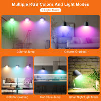 2PCS Bombilla LED RGB Recargable E27 Con Imán Y Control Remoto 5 Modos Timer Carga USB 2200mAh Para Iluminación Diaria En Cocina Comedor Dormitorio Estudio Baño - details 0