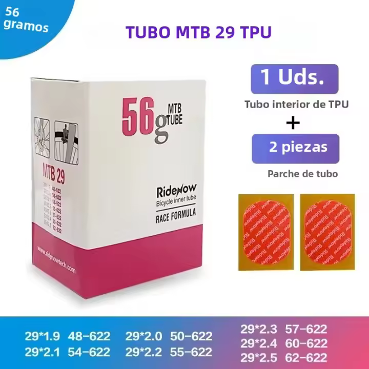 Tubo Interno De Bicicleta Ridenow Ultraligero Para MTB 29 Pulgadas Válvula 1.9-2.5 Longitud 45mm Para Bicicleta De Montaña - 1