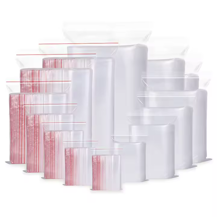 Paquete De 100 Bolsas De Plástico Reciclables Con Cierre De Ziplock Transparentes Para Almacenamiento De Alimentos Tamaño Variado Eco-amigables - 1