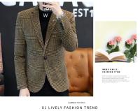 Chaqueta De Moda Para Hombres Estilo Británico Trasnochada Elegante Y Casual Ajustada Con Cuadros Para Bodas Y Trabajo - details 7