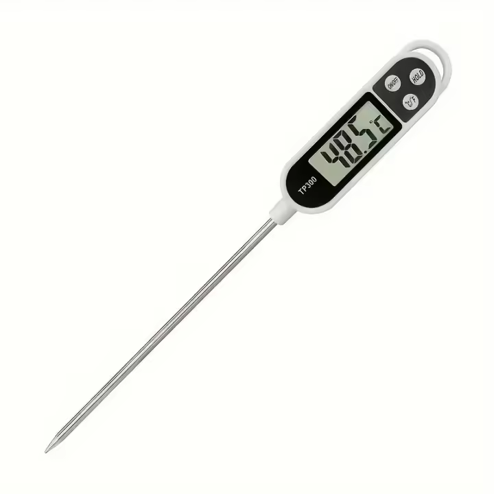 Termómetro De Cocina Digital De Acero Inoxidable Para Alimentos Y Leche Tipo Probar Necesita LR44 Batería Célula De Botón - 1