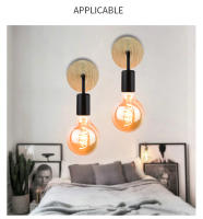 Lámpara de aplique en madera, diseño retro Vintage, boquilla E27, 110V y 220 V, decoración industrial, comedor y dormitorio - details 5