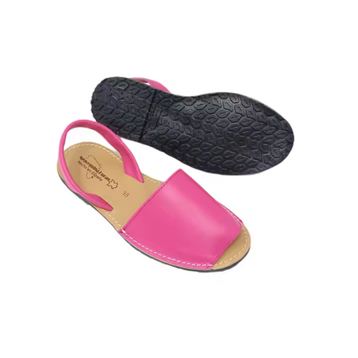 Menorquinas DE Piel Mujer Sandalias. Hecha en España. Sandalias de verano para mujer, zapatos planos informales para mujer . - 1