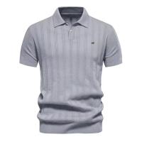 MOV-2024 Primavera y novedad de verano, suéter Polo de lana de talla europea para hombres, camiseta informal con solapa de manga corta para hombres, top - details 7