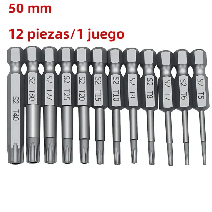Juego De Destornilladores Magnéticos Torx Extra Largo 100/50mm Seguridad Anti-Robo Punta De Estrella Para Herramienta Rotativa Material De Alta Carbono - 1