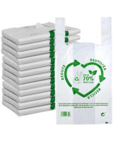 HOGARISIMO Pack de120 Bolsas de plástico con asas 35*50cm,bolsa de camiseta reutilizable de alta resistencia, ideales para tiendas, comercios, supermercados y uso doméstico. Fabricadas con material reciclable, ofrecen una excelente durabilidad y capacida - details 2