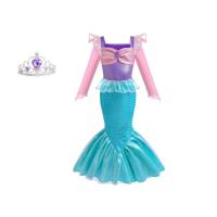 Vestido de Princesa Sirena para niña de cumpleaños, Vestido de manga Larga para Bebé, Vestido de Baile elegant para niños,130cm - details 0