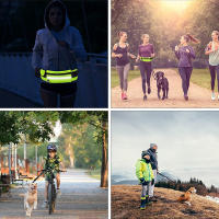 Correa Para Perro Sin Manos Con Bolso De Cinturón Reflectante Y Elástica Retráctil Para Correr Y Caminar Ropa De Seguridad Para Mascotas - details 4