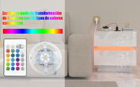 Rcynview Mesa de Noche Moderna con Luz LED 45 x 35 x 46 cm para Dormitorio Iluminación de 16 Colores Alta Brillo - details 3