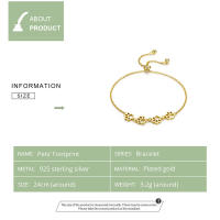 Pulsera De Cadena Y Enlace Con Huella De Perro En Plata De Ley 925 Para Mujer Joyería Moda Lindo Regalo Suertudo WOSTU CQB096 - details 15