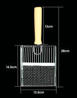 Shovel Para Basura De Gato De Acero Inoxidable Con Mango De Madera Fácil De Lavarse Y Resistente Al Rusticidad Herramienta De Limpieza Del Lodo Para Gatos - details 1