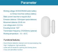 Sensor De Puerta Y Ventana Inalámbrico Con Magnetismo EV1527 Modo De Codificación RF 433MHz Para Sistema De Seguridad Doméstica Kit De Alarma Antirrobo - details 5