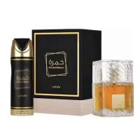 KHAMRAH LATTAFA PERFUME + DESODORANTE ARABE UNISEX ORIGINAL EMIRATOS ARABES UNIDOS 100 ML+ 200 ML - details 0