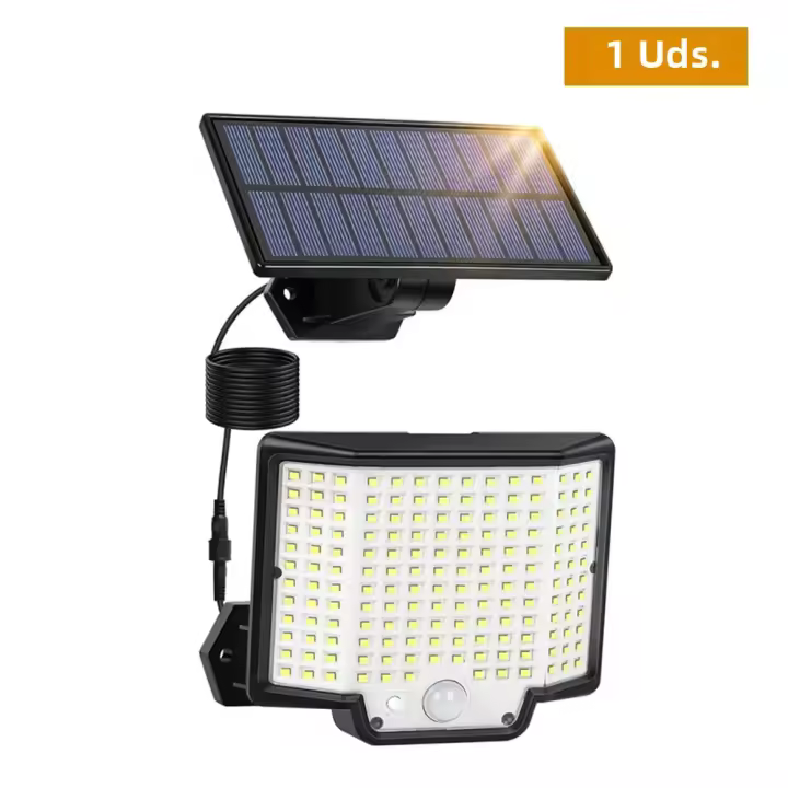 Lámpara De Pared Solar Exterior 304/172 LED Integrada Super Brillante Sensor De Movimiento Fuerte Energía IP65 Impermeable 3 Modos De Trabajo Para Jardín - 1