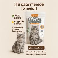 Cristal Toilette Cat 3.8L - Arena para Gatos 100% Natural con Fragancia a Limón | Control de Olores y Antibacterial libre de polvo - Yommy - details 2